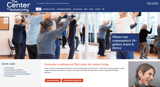 New website features - The Center for Active Living